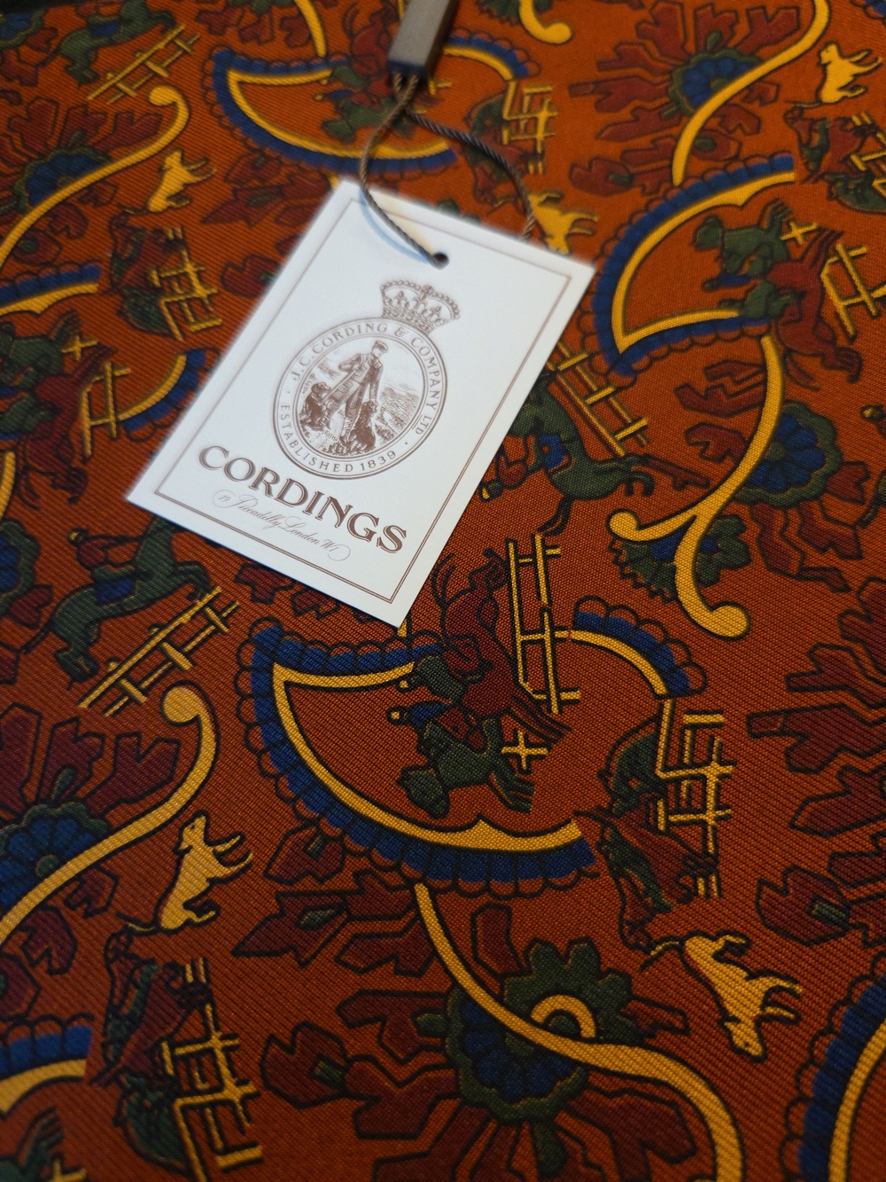 Burberry Orange Multicolor Paisley Silk Scarf
